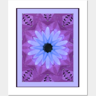 Abstract Blue Daisy Posters and Art